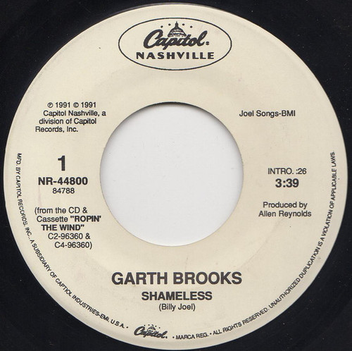 Garth Brooks - Shameless (7", Single)