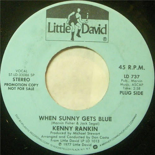 Kenny Rankin - When Sunny Gets Blue / I Love You (7", Promo)