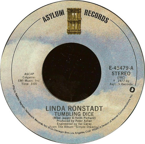 Linda Ronstadt - Tumbling Dice - Asylum Records - E-45479 - 7", Single, Styrene, PRC 1094277499