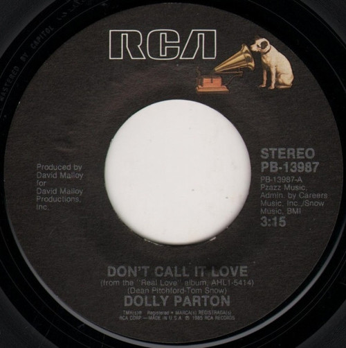 Dolly Parton - Don't Call It Love - RCA - PB-13987 - 7", Styrene 1094302250