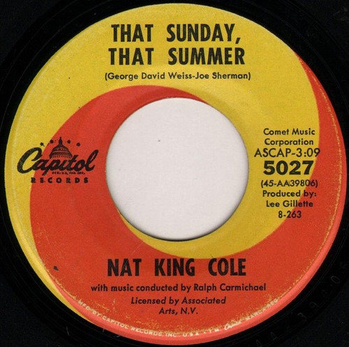 Nat King Cole - That Sunday, That Summer / Mr. Wishing Well - Capitol Records - 5027 - 7" 1094303604