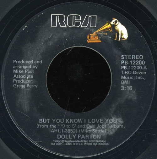Dolly Parton - But You Know I Love You / Poor Folks Town - RCA - PB-12200 - 7", Styrene, Ind 1094316684