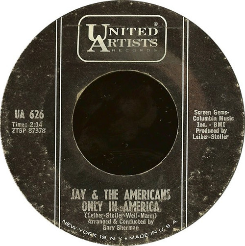 Jay & The Americans - Only In America / My Clair DeLune - United Artists Records - UA 626 - 7", Single 1094319173