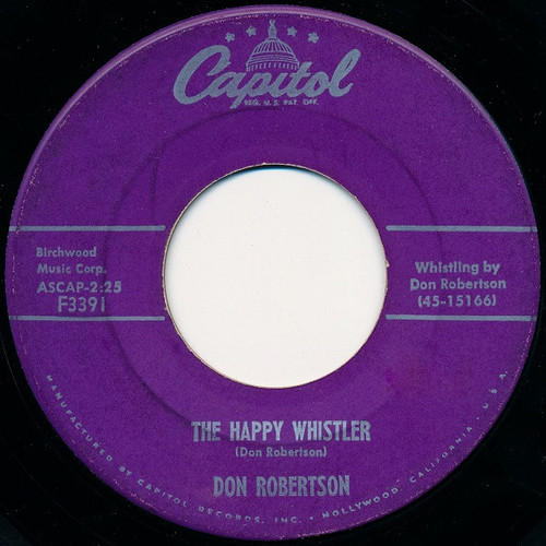 Don Robertson (2) - The Happy Whistler - Capitol Records - F3391 - 7", Single 1094606511