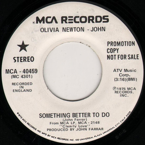 Olivia Newton-John - Something Better To Do (7", Single, Promo)