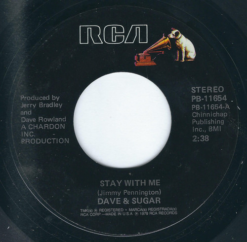 Dave And Sugar - Stay With Me - RCA - PB-11654 - 7", Single, Styrene 1094775044