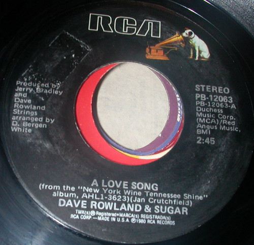 Dave & Sugar* - A Love Song / Things To Do (Without You) (7", Single)