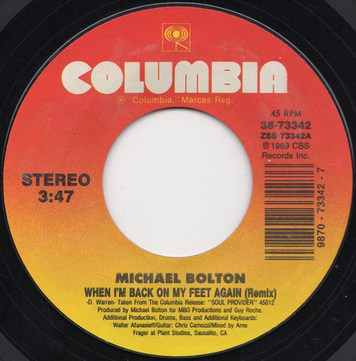 Michael Bolton - When I'm Back On My Feet Again - Columbia - 38-73342 - 7" 1095121149