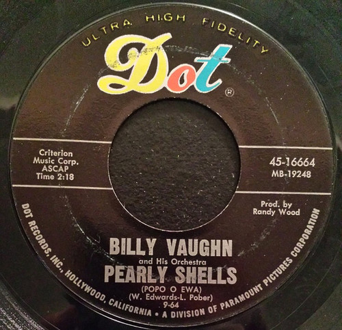 Billy Vaughn And His Orchestra - Pearly Shells = Popo O Ewa (7", Single)