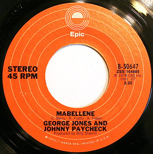 George Jones (2) And Johnny Paycheck - Mabellene (7", Single, Styrene, Ter)