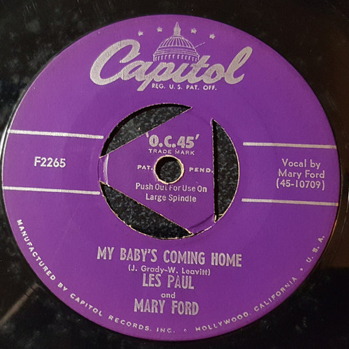 Les Paul & Mary Ford / Les Paul - My Baby's Coming Home - Capitol Records - F2265 - 7", Single 1097003196