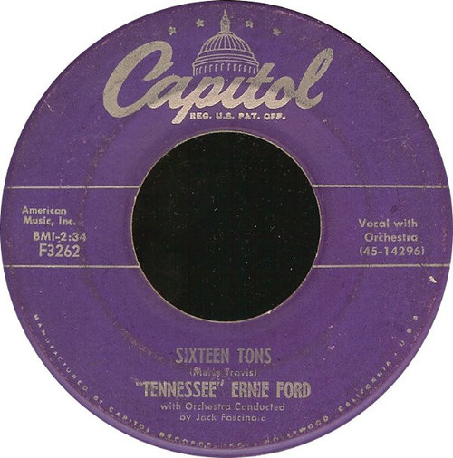 "Tennessee" Ernie Ford* - Sixteen Tons (7", Single)