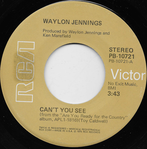 Waylon Jennings - Can't You See - RCA Victor - PB-10721 - 7", Single, Ind 1097116458
