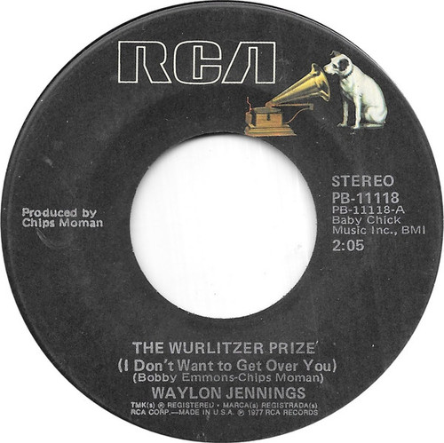 Waylon Jennings - The Wurlitzer Prize (I Don't Want To Get Over You) / Lookin' For A Feeling - RCA - PB-11118 - 7", Single, Ind 1097117888