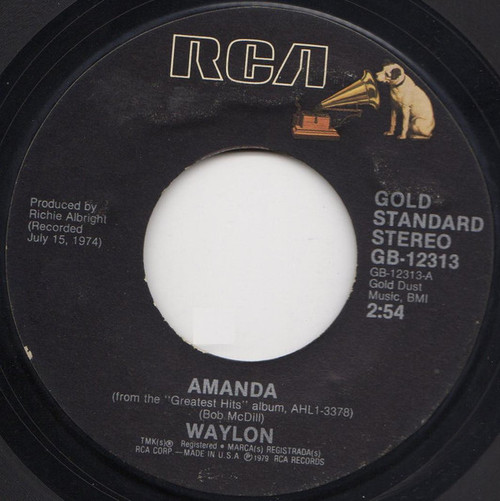 Waylon Jennings - Amanda - RCA - GB-12313 - 7", Single, RE, Gol 1097118111