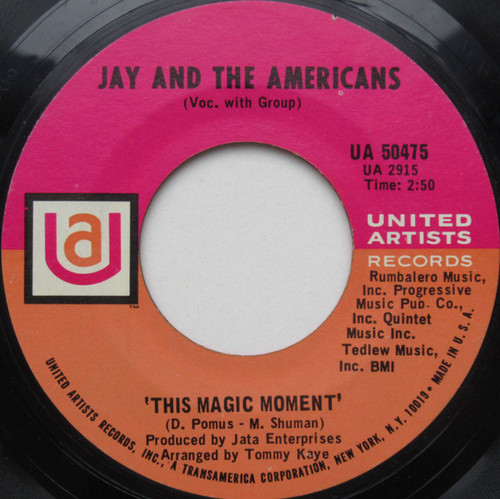 Jay & The Americans - This Magic Moment - United Artists Records - UA 50475 - 7", Styrene 1097945347