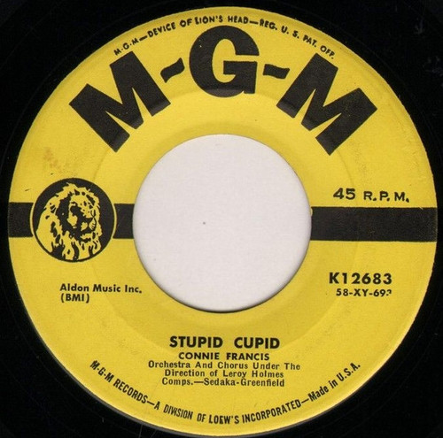 Connie Francis - Stupid Cupid / Carolina Moon - MGM Records - K12683 - 7", Single 1098061662