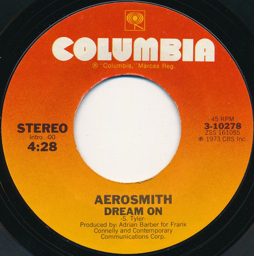 Aerosmith - Dream On - Columbia - 3-10278 - 7", Single, RE, Styrene 1098851894