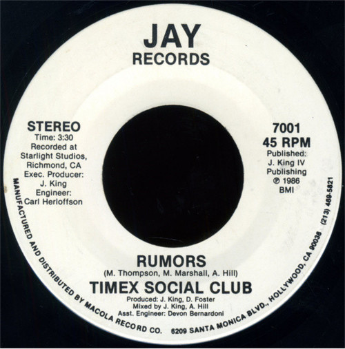 Timex Social Club - Rumors (7")