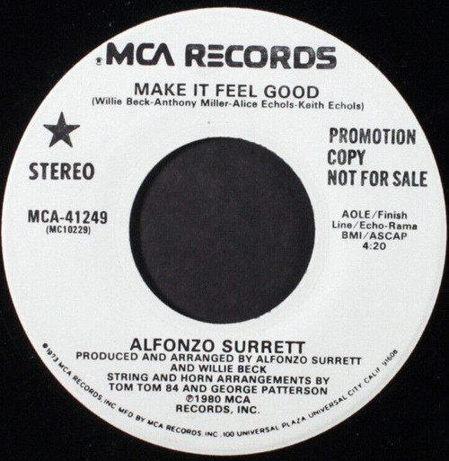 Alfonso Surrett - Make It Feel Good - MCA Records - MCA_41249 - 7", Promo 1098854948