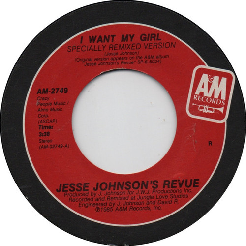 Jesse Johnson's Revue - I Want My Girl / Fast Girls (7", Single, RCA)