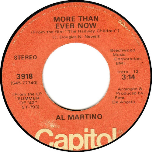 Al Martino - More Than Ever Now (7")