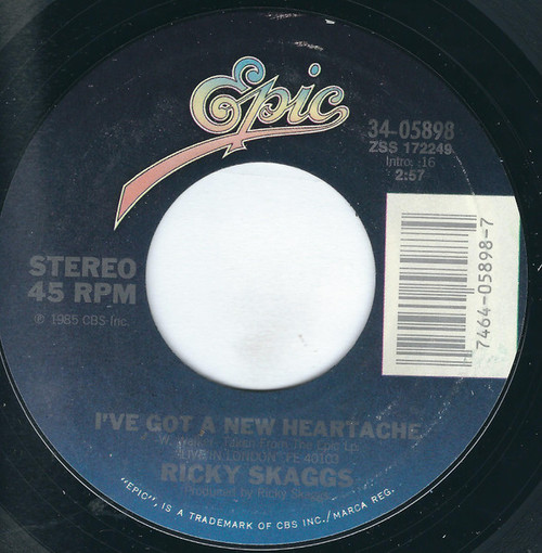 Ricky Skaggs - I've Got A New Heartache - Epic - 34-05898 - 7", Single, Styrene, Pit 1098871302