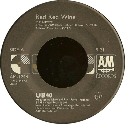 UB40 - Red Red Wine - A&M Records - AM-1244 - 7", Single, RE, Spe 1099148651