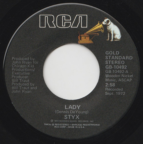 Styx - Lady - RCA - GB-10492 - 7", Single, RE, Ind 1099163848
