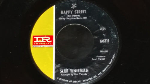 Slim Whitman - Happy Street (7", Single, Mono, Styrene)