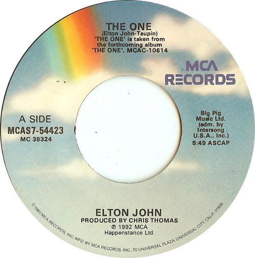 Elton John - The One (7", Single)
