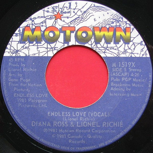 Diana Ross & Lionel Richie - Endless Love (7", Q +)