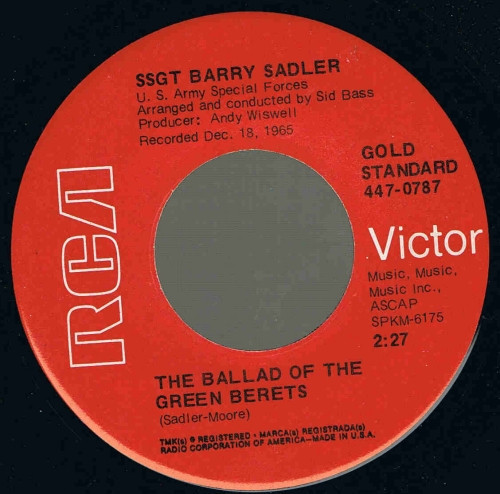 Barry Sadler - The Ballad Of The Green Berets - RCA - 447-0787 - 7", RE, Red 1100084721