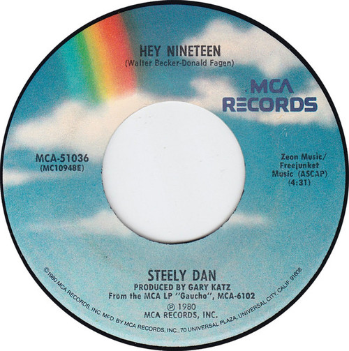 Steely Dan - Hey Nineteen  - MCA Records - MCA-51036 - 7", Single, Wit 1100084751