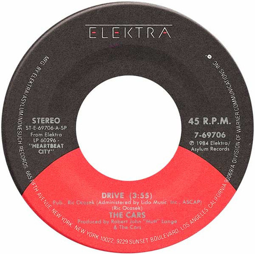 The Cars - Drive - Elektra - 7-69706 - 7", Single, Spe 1100085248