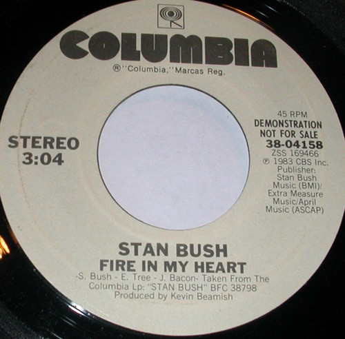 Stan Bush - Fire In My Heart (7", Promo)