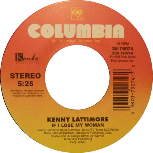 Kenny Lattimore - If I Lose My Woman / Days Like This (7", Single)