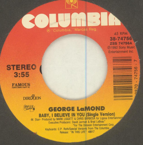 George LaMond - Baby, I Believe In You (7", Single)