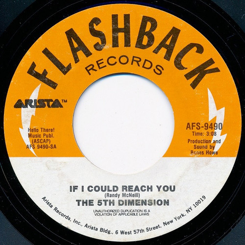 The 5th Dimension* - If I Could Reach You / (Last Night) I Didn't Get To Sleep At All (7", Single)