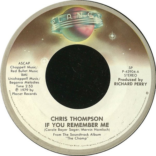 Chris Thompson / Dave Grusin - If You Remember Me / Theme From "The Champ" (7", Single)