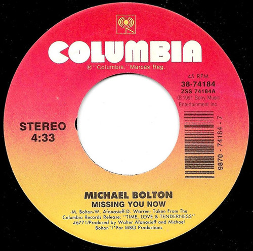 Michael Bolton - Missing You Now - Columbia - 38-74184 - 7", Single 1100592822