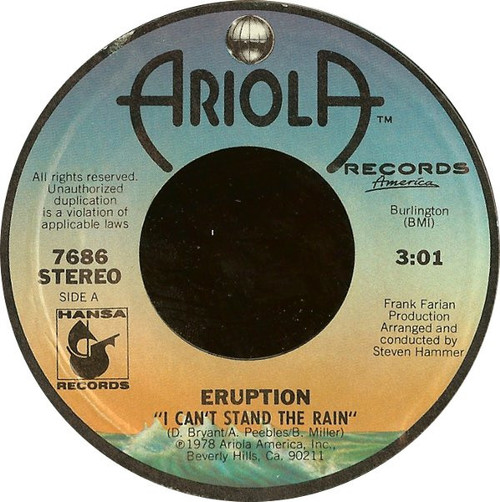 Eruption (4) - I Can't Stand The Rain (7", Styrene, Pit)