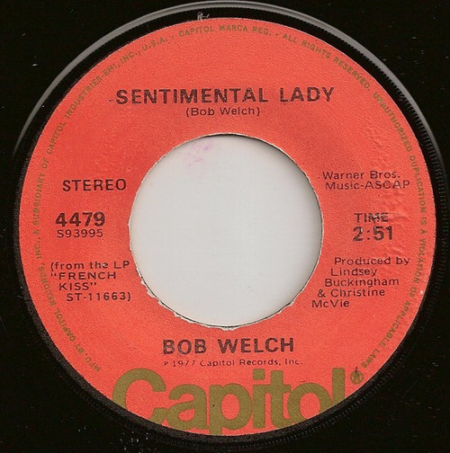 Bob Welch - Sentimental Lady (7", Single, Los)