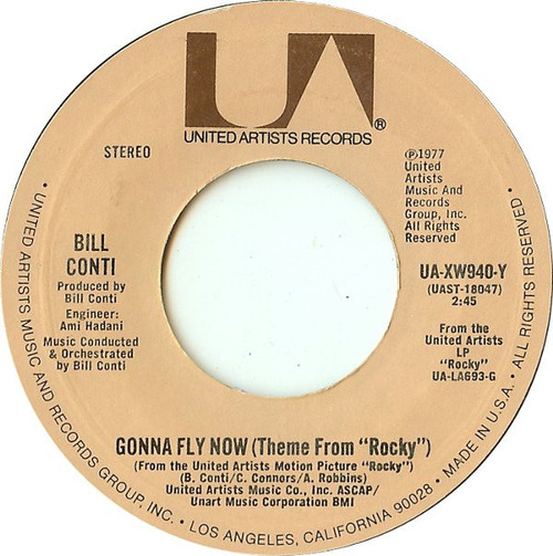 Bill Conti - Gonna Fly Now (Theme From "Rocky") - United Artists Records - UA-XW940-Y - 7", Single, Styrene, Pit 1101053177