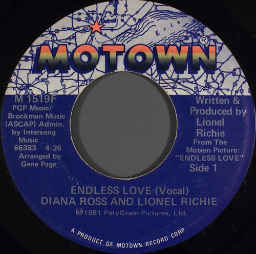 Diana Ross And Lionel Richie - Endless Love - Motown - M 1519F - 7" 1101686650