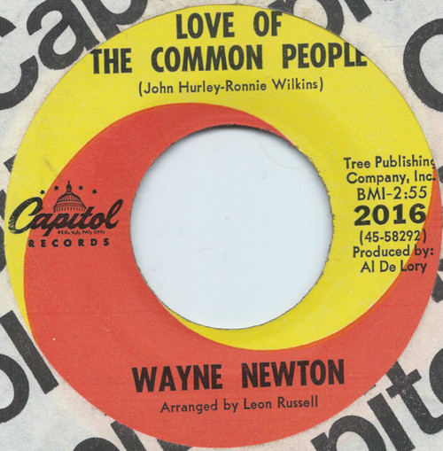 Wayne Newton - Love Of The Common People - Capitol Records - 2016 - 7", Single 1101702440