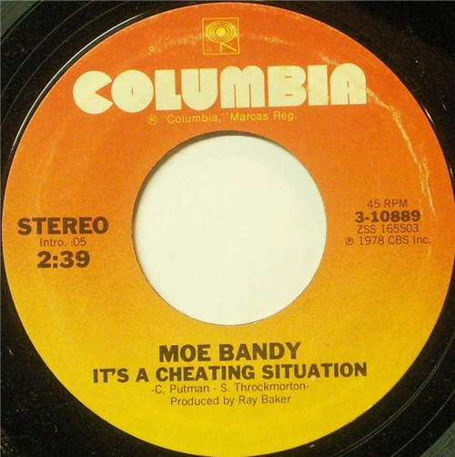 Moe Bandy - It's A Cheating Situation / Try My Love On For Size - Columbia - 3-10889 - 7", Styrene, Ter 1101703759