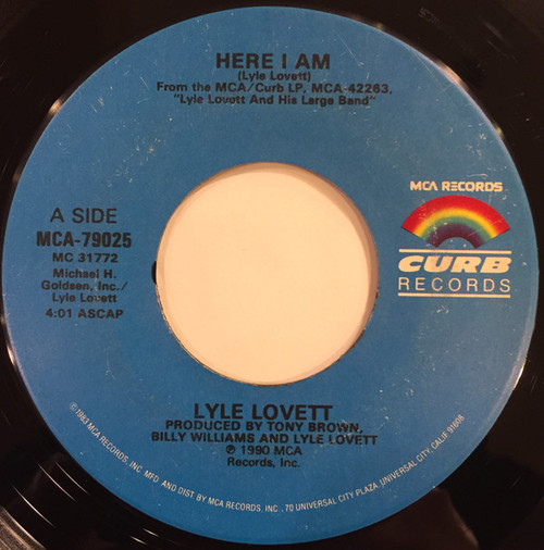 Lyle Lovett - Here I Am (7", Single, Glo)