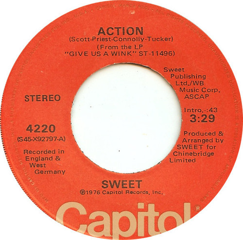 The Sweet - Action / Medussa - Capitol Records - 4220 - 7", Single 1101993245