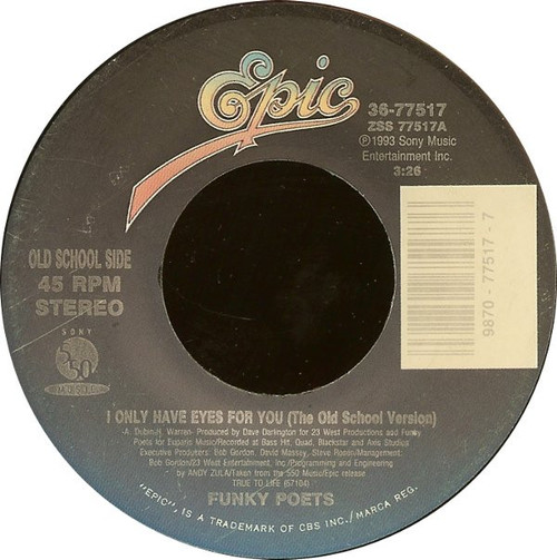 Funky Poets - I Only Have Eyes For You (7")